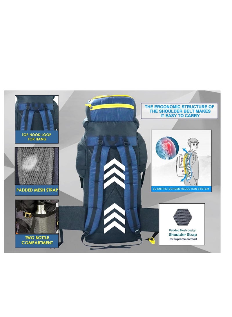 Hyper Adam Rucksack Bags | 75 Litres Travel Bag For Men | Tourist Bag For Travel | Backpack For Hiking Trekking Bag Mountain Bag For Camping | Rain Cover | XZX1 - Image 5