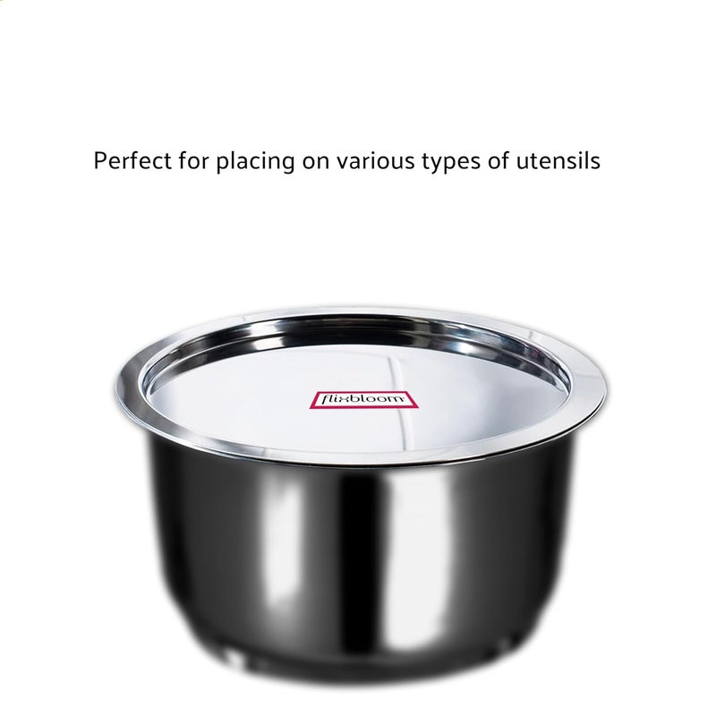 FLIXBLOOM Flixbloom Special Combo 2 Pcs 26cm 28cm Stainless Steel Heavy Gauge Kitchen CibaLidsTope CoverPatilaBhagona LidCookware Cover 26cm 28cm  - Image 2