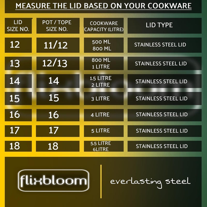 FLIXBLOOM Flixbloom Special Combo 2 Pcs 26cm 28cm Stainless Steel Heavy Gauge Kitchen CibaLidsTope CoverPatilaBhagona LidCookware Cover 26cm 28cm  - Image 3