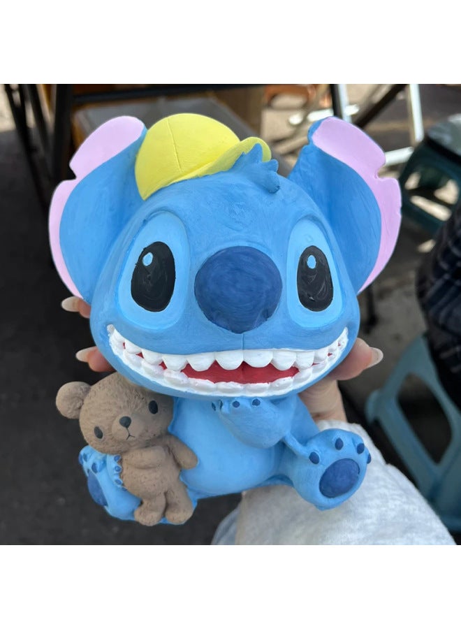 Popular Online Celebrity Plaster Painted Doll Coloring Doll Children's Diy Graffiti Toy Storage Jar Decoration Ornaments-Color:【Real Plaster】 Pooh Bear (send 12 Color ment Strips) - Image 5