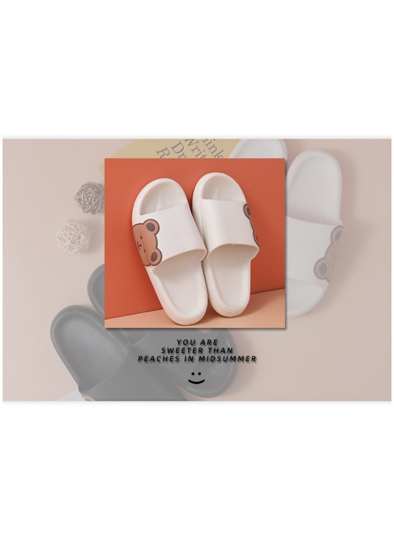 Huitich White Side Bear Slide Sandals 38-39  - Image 3