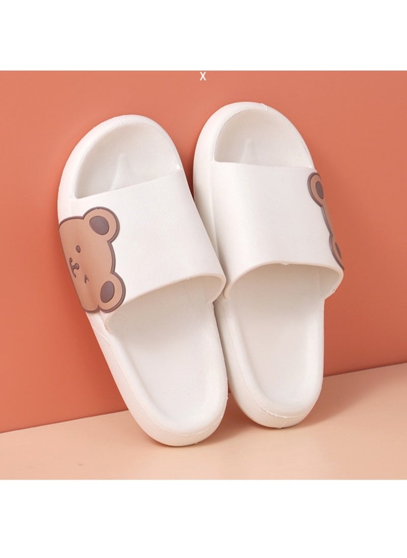 Huitich White Side Bear Slide Sandals 38-39  - Image 4