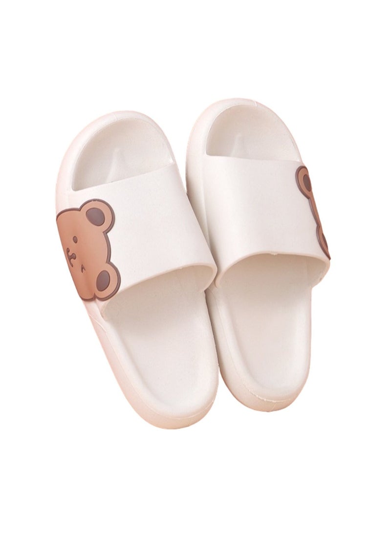 Huitich White Side Bear Slide Sandals 38-39  - Image 1
