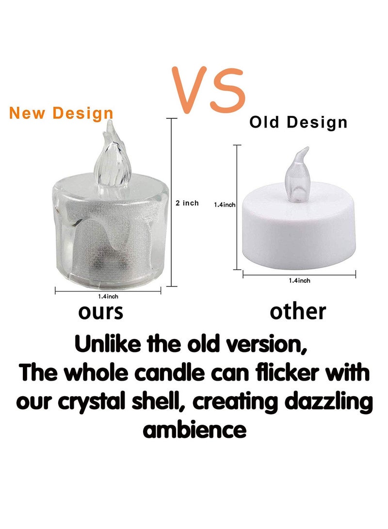 Barakah LED Tea Lights, 12 Pcs Gold Flameless Battery Operated Votive Tealights Candle, Small Electric Fake Tea Candle Realistic for Wedding, Table, Festival Celebration (Warm White) - Image 3