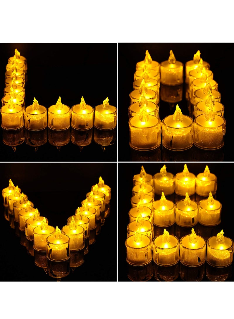 Barakah LED Tea Lights, 12 Pcs Gold Flameless Battery Operated Votive Tealights Candle, Small Electric Fake Tea Candle Realistic for Wedding, Table, Festival Celebration (Warm White) - Image 4
