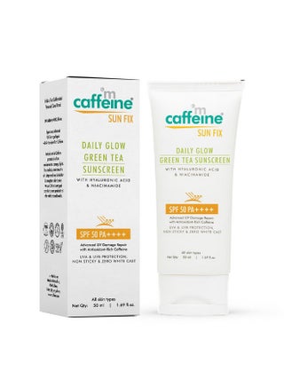 mCaffeine Niacinamide and Hyaluronic Acid Sunscreen SPF 50++ for Oily Skin | Mattifying, Zero White Care, Water Resistant & Non Sticky Sunscreen for Women & Men | Prevents Tan & UV Damage - 50ml - pzsku/Z73B20D1E5A9ADB3329B7Z/45/1747469976/fdbff74e-1ef8-4deb-8c77-c886a8c3f446