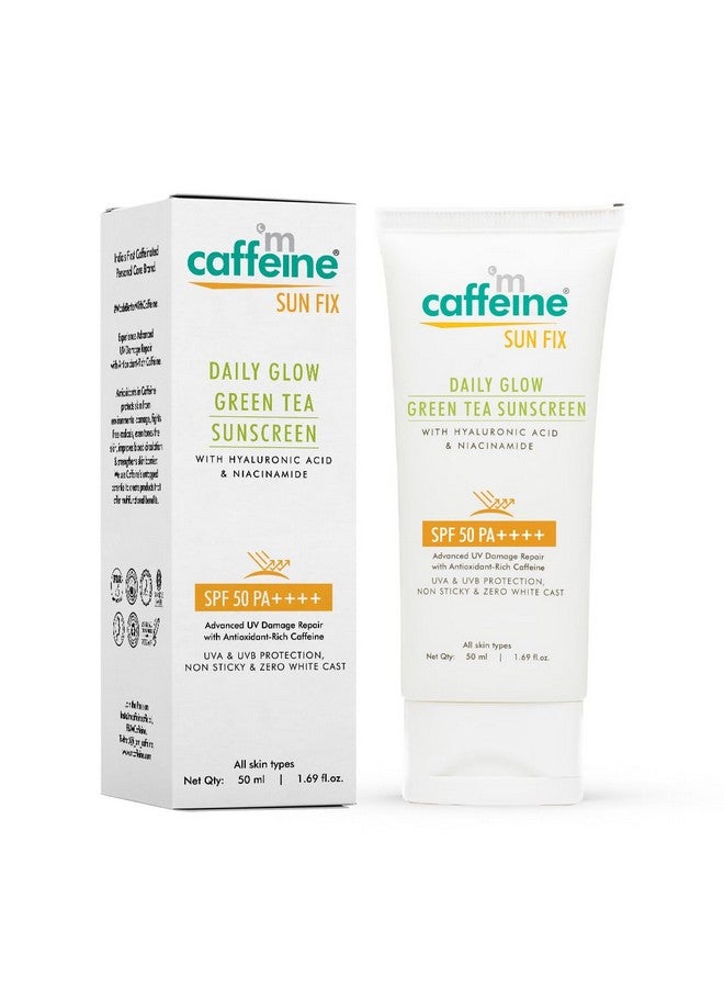 MCaffeine mCaffeine Niacinamide and Hyaluronic Acid Sunscreen SPF 50++ for Oily Skin | Mattifying, Zero White Care, Water Resistant & Non Sticky Sunscreen for Women & Men | Prevents Tan & UV Damage - 50ml  - Image 1