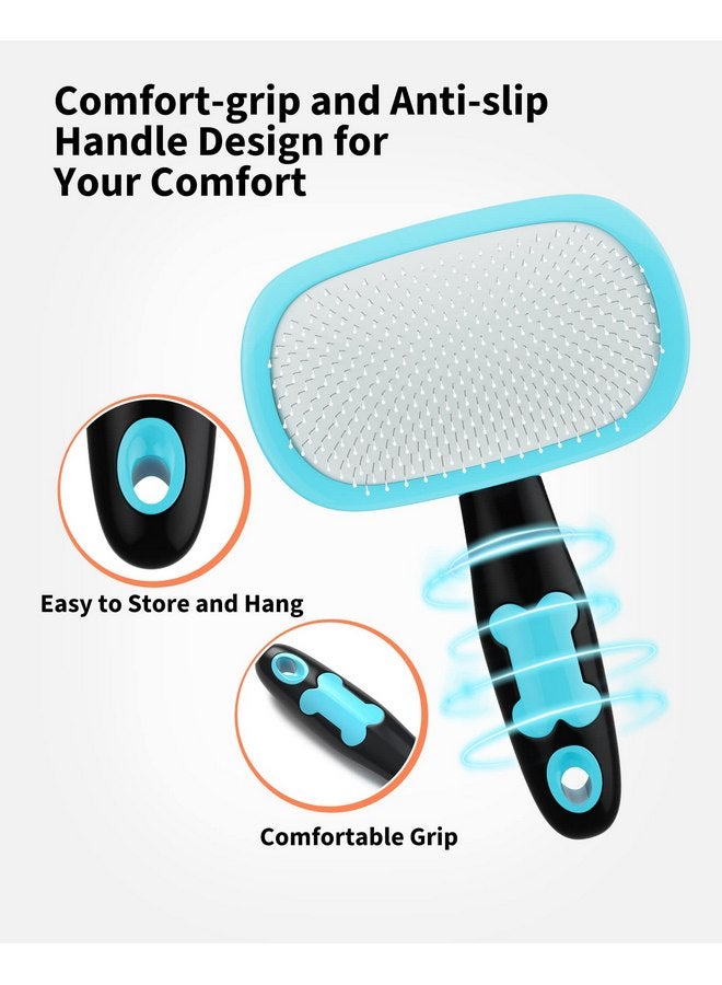 Glendan Dog Brush & Cat Brush- Slicker Pet Grooming Brush- Shedding Grooming Tools(Blue) - Image 4