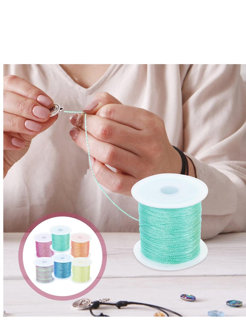Excefore 6 Rolls Lanyard for Bracelet Making, Waxed Polyester Cord Bracelet Rope, Suitable for Jewelry Making, DIY Friendship Bracelets  - Image 4