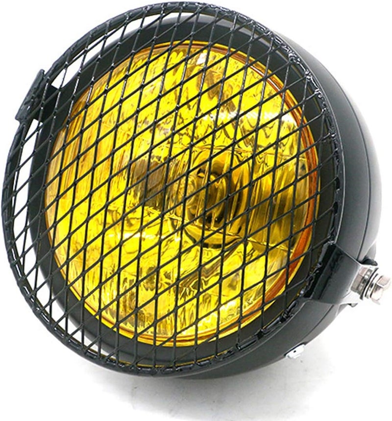 YIBO Vintage Motorcycle Headlight with Grill Cover - Image 1
