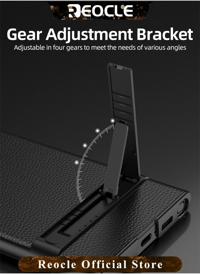 Samsung Galaxy S23 Serious Case with Kickstand Ultra-thin Plain Leather Anti-fall Mobile Phone Case for Galaxy S23 Series