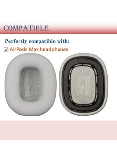 Generic Earpads for AirPods Max Earpad Replacement Sweat Proof Ear Cushions Airpods Max Ear Pad Earcups with Protein Leather Memory Foam and Magnet (Silvery)  - Image 2
