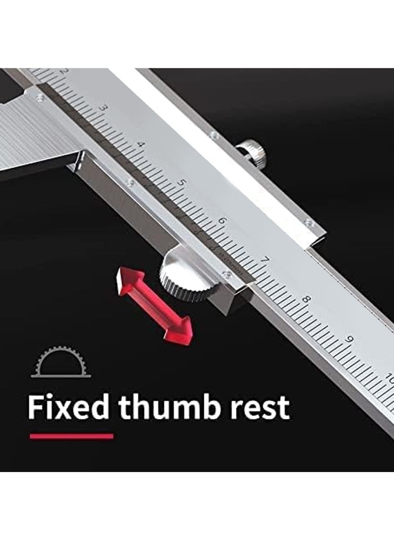 DEFAONS - DEFAONS 0-300mm Vernier Caliper – High Precision Carbon Steel Measuring Tool with Laser Engraved Scale, Fine Adjustment Roller, Fixed Thumb Rest, Multi-Function Measurement for External, Internal, Depth, and Step Dimensions - Image 1