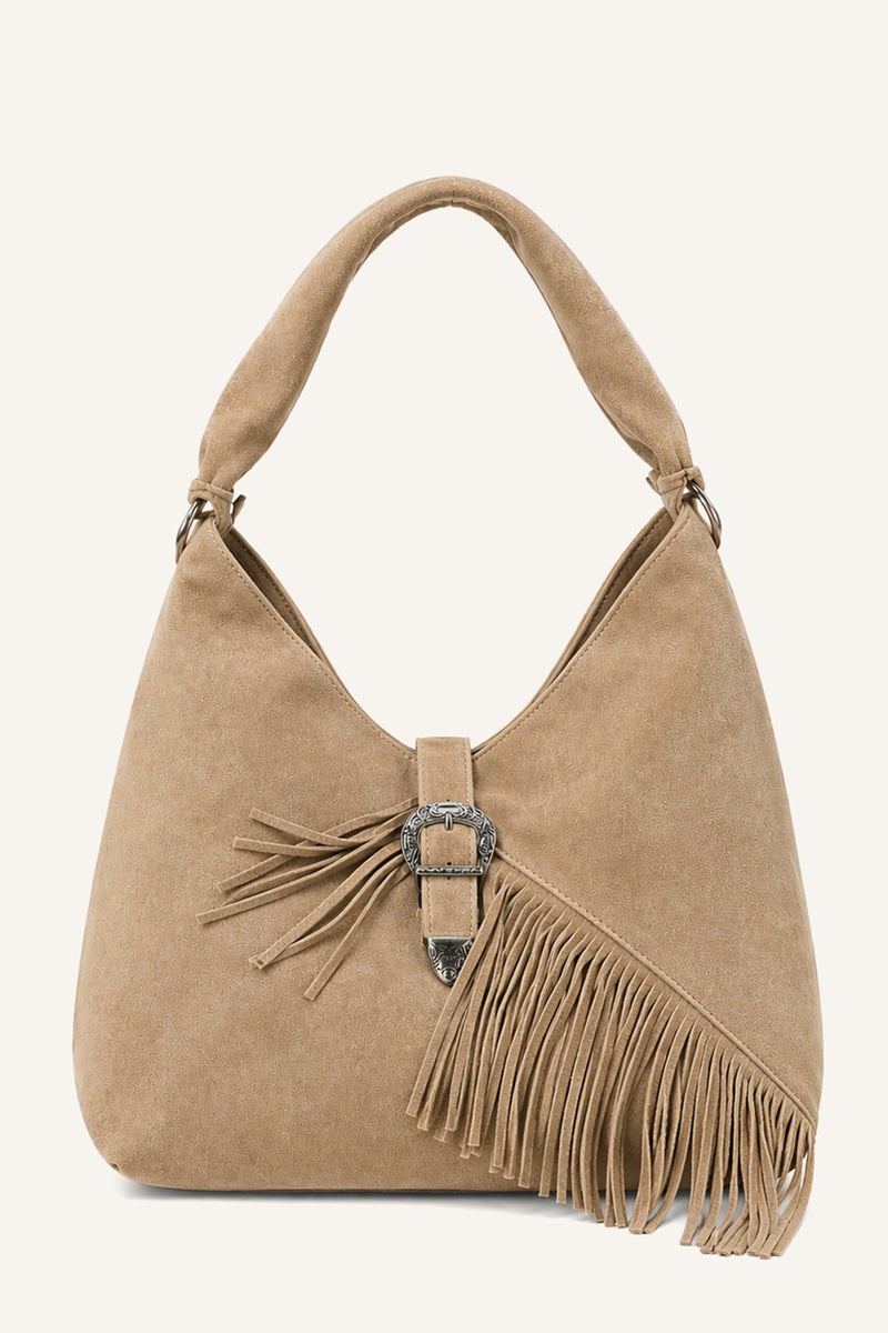 DeFacto Beige Woman Woman Suede Handbag Casual - Image 1
