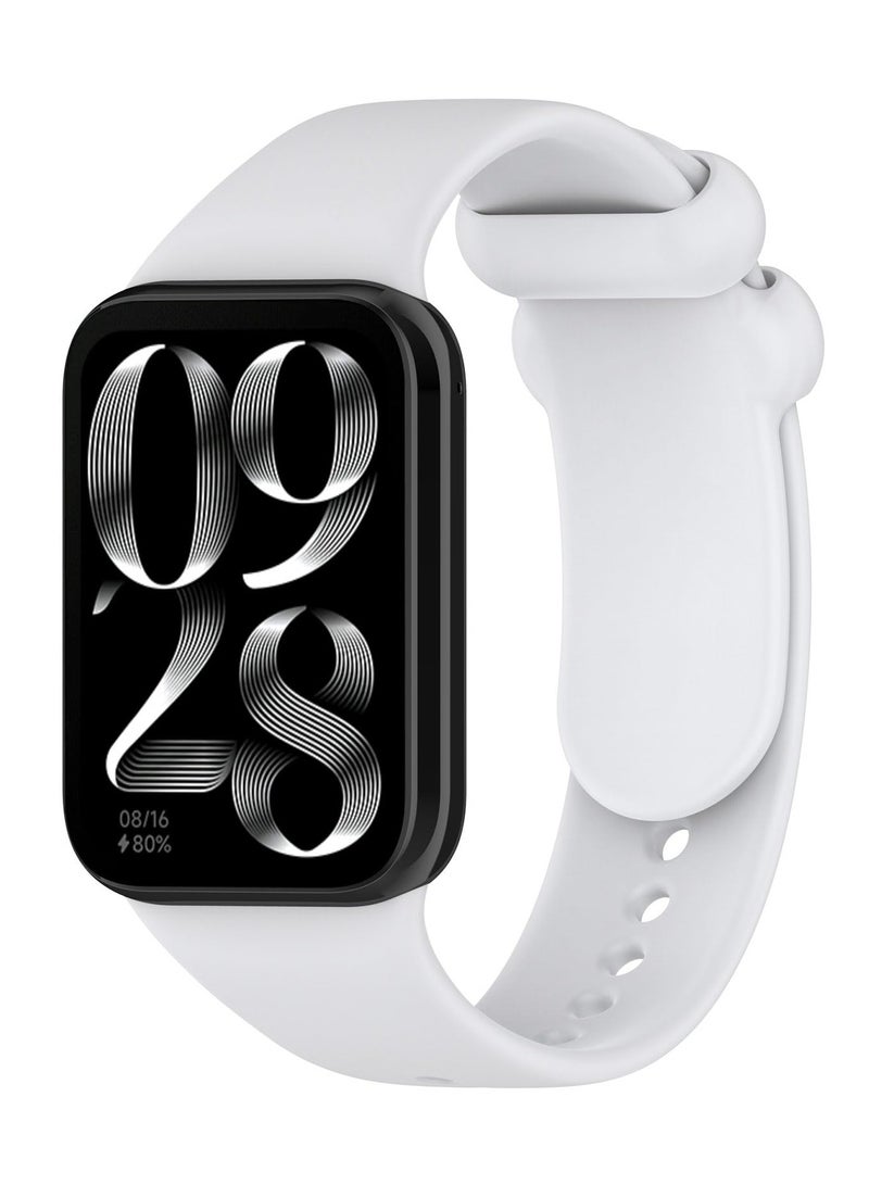 أحزمة ساعات للنساء والرجال، أحزمة بديلة من السيليكون سريعة الإصدار وأساور معصم مناسبة للساعة الذكية Xiaomi Smart Band 8 Pro (أبيض) - Image 1