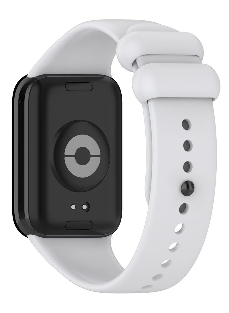 أحزمة ساعات للنساء والرجال، أحزمة بديلة من السيليكون سريعة الإصدار وأساور معصم مناسبة للساعة الذكية Xiaomi Smart Band 8 Pro (أبيض) - Image 2