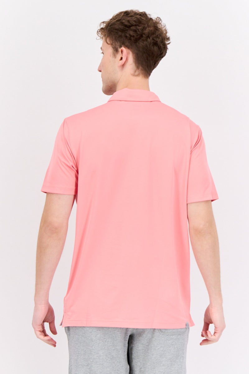 PUMA تي شيرت بولو رياضي للرجال بأكمام قصيرة، لون وردي فلامنغو - Image 3