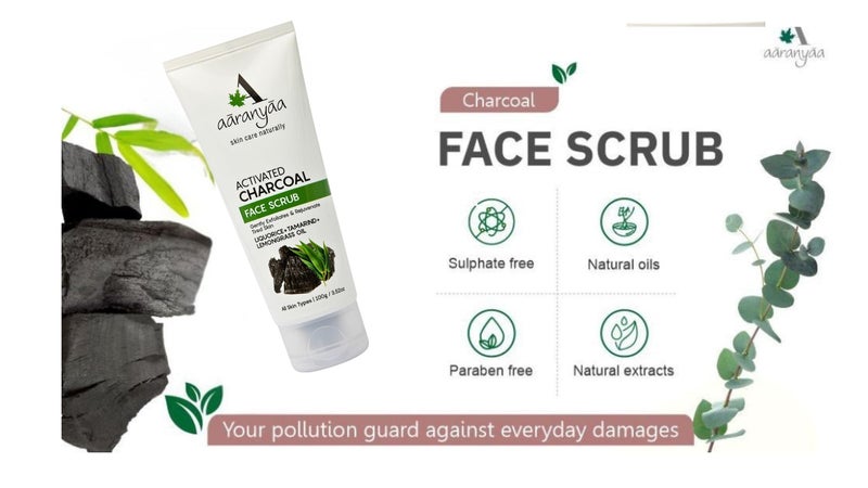 Aaranyaa Charcoal Face Scrub (100gm) | Exfoliate Scrub With Activated Charcoal & Tamarind | For Tan Removal,Blackhead, Whitehead , Dead Skin Remover, Detan | Charcoal & Eucalyptus Scrub for Face | Face Scrub For Women & Men - Image 4