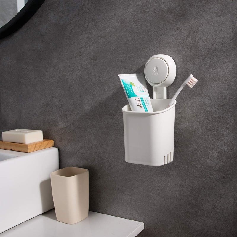 ARUP Shelf Adhesive Bathroom Shelf with Wall Mounted Toothbrush Holder/Bathroom Shelf for Wall Self Adhesive/Toothbrush Holders for Toothbrushes (1PCS) - Image 4