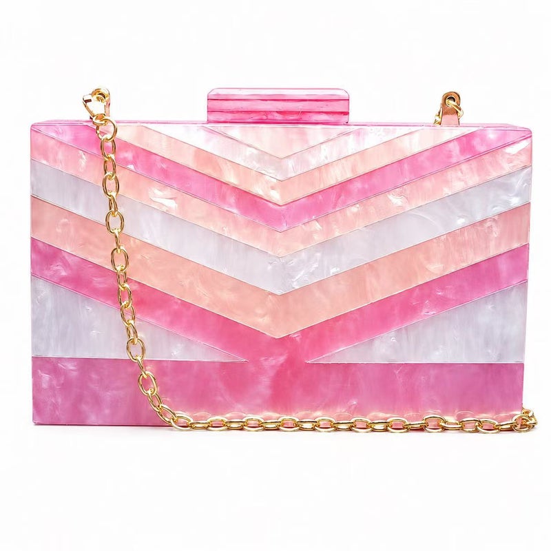 Retro Acrylic Chain Shoulder Bag Evening Purse for Women - Image 4
