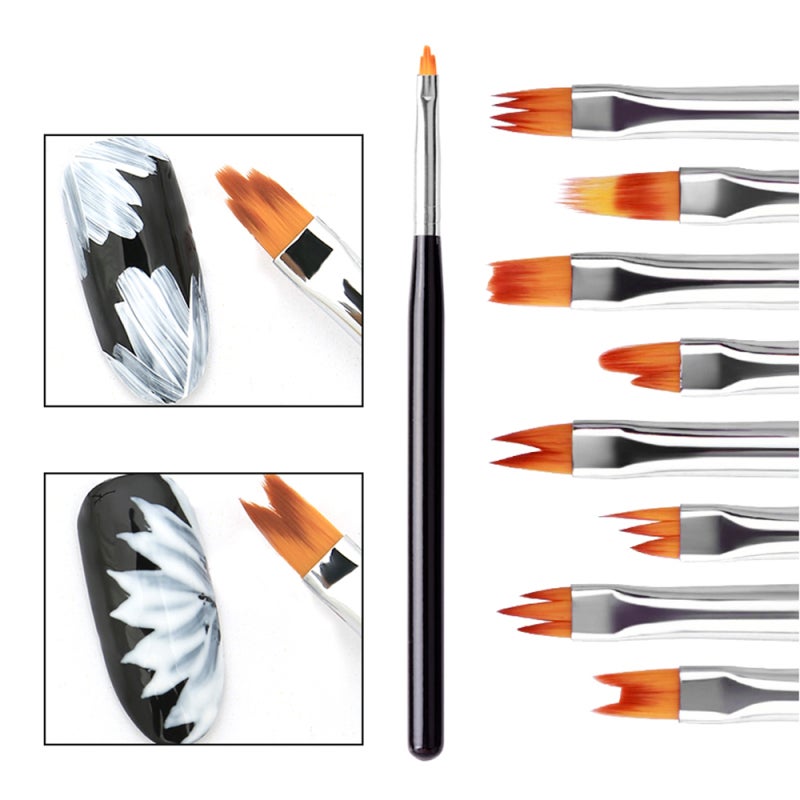 Nail Pen: 8 Different Sizes And Shapes - Delicate Small Design Nail Brush for Professional Salon Or DIY Manicure Use - Image 3