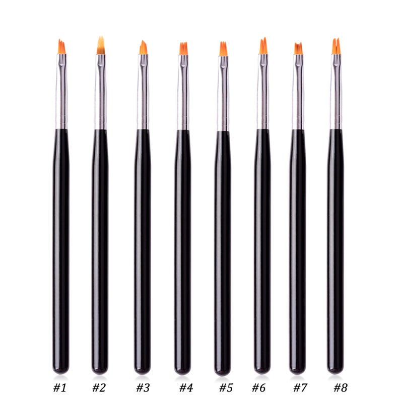 Nail Pen: 8 Different Sizes And Shapes - Delicate Small Design Nail Brush for Professional Salon Or DIY Manicure Use - Image 4