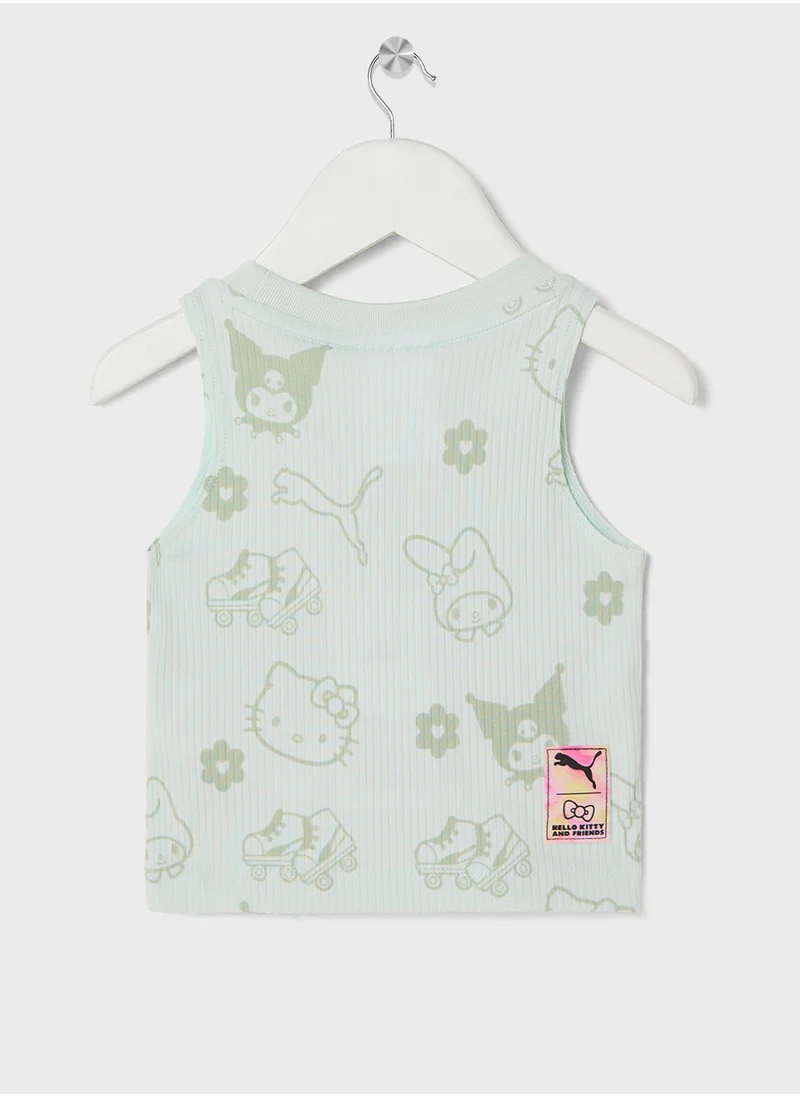 PUMA Kids Hello Kitty & Friends All Over Printed Ribbed Top