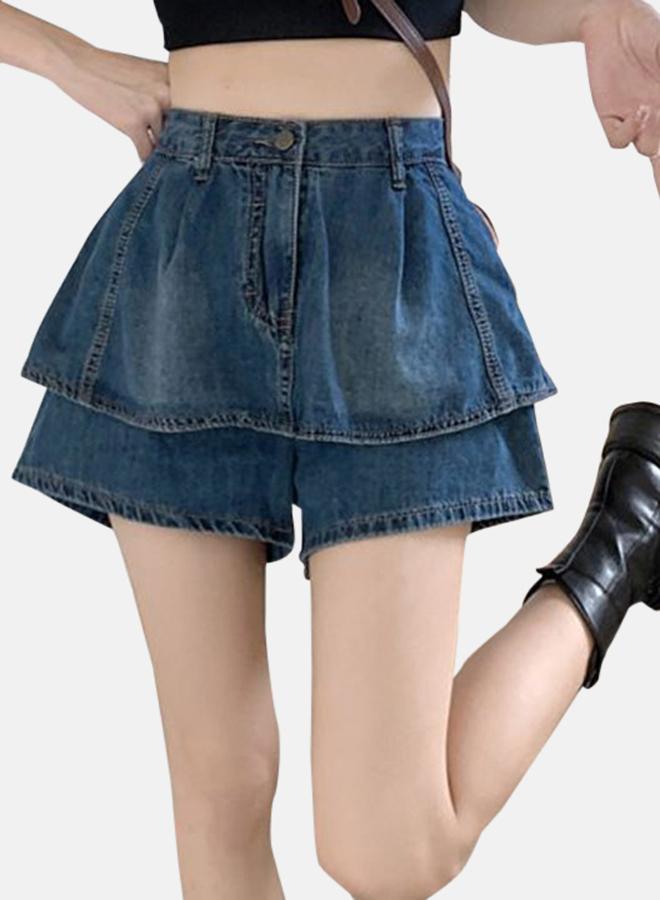 YUNIQEE Blue A-Line Mini Denim Skirts - Image 1