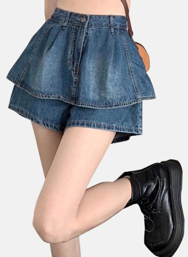 YUNIQEE Blue A-Line Mini Denim Skirts - Image 2