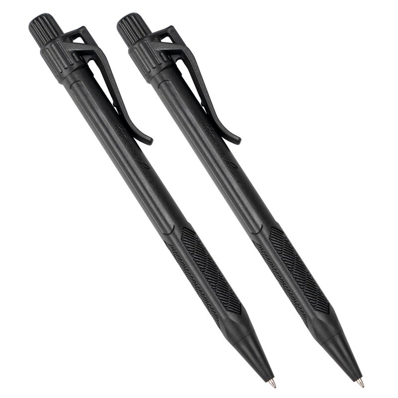 Rite in the Rain Weatherproof Durable Black Plastic Clicker Pen, Black Ink, 2 Pack (No. BK11-2) - Image 1