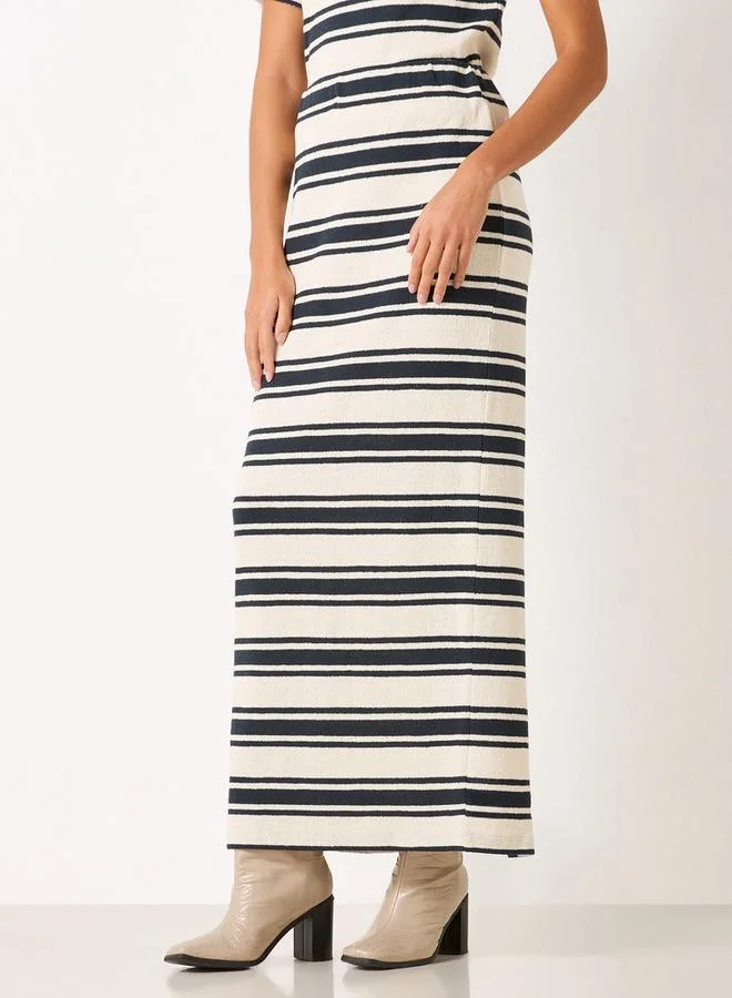 Lee Cooper Striped Skirt with Slit Detail
