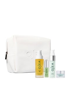 Bestsellers Discovery Skincare Set 4Piece Skin Care Set Vegan Leather Pouch Body Oil Face Cleanser Water Cream & Hyaluronic Acid Serum Clean Beauty Travel Set Ideal For Beauty Gifts