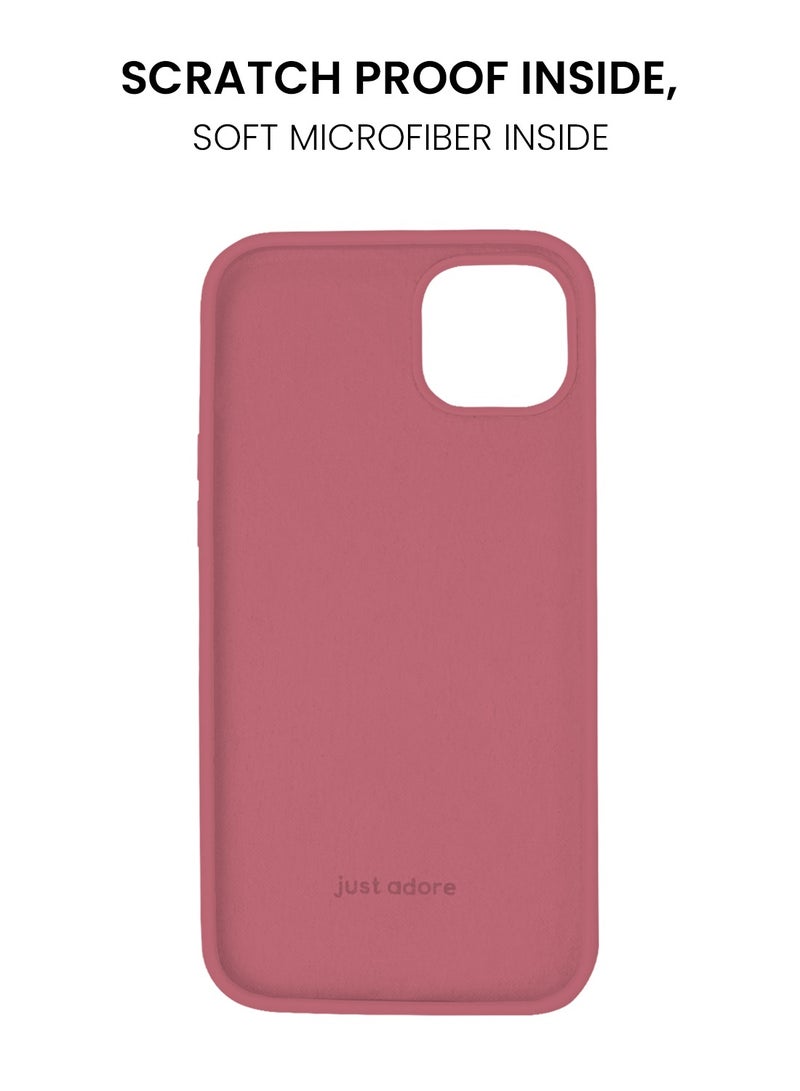 just adore حافظة آبل آيفون 14 بلس، حافظة سيليكون، تشطيب غير لامع، غطاء مقاوم لبصمات الأصابع لآيفون 14 بلس - فوشيا - Image 4