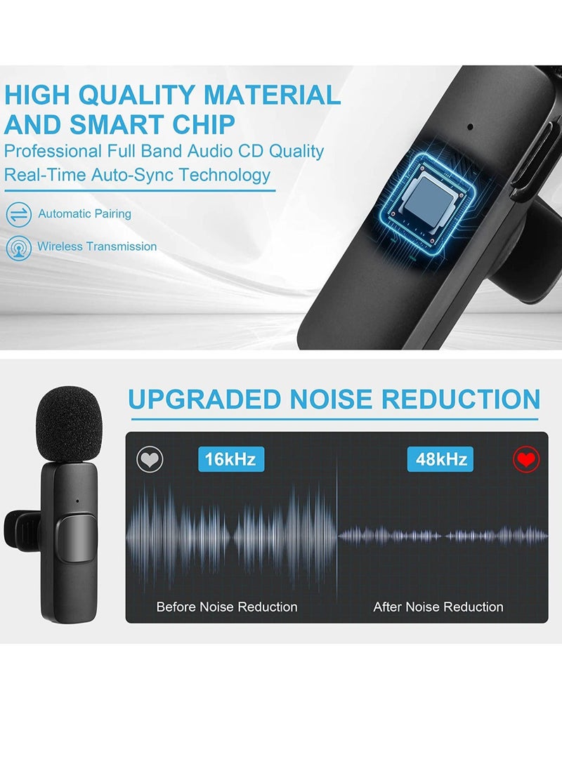 Professional Wireless Lavalier Lapel Microphone for iPhone iPad  Cordless Omnidirectional Condenser Recording Mic for Interview Video Podcast Vlog YouTube - Image 4
