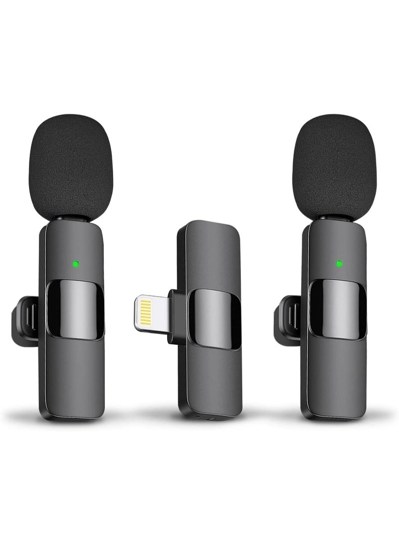 Professional Wireless Lavalier Lapel Microphone for iPhone iPad  Cordless Omnidirectional Condenser Recording Mic for Interview Video Podcast Vlog YouTube - Image 1