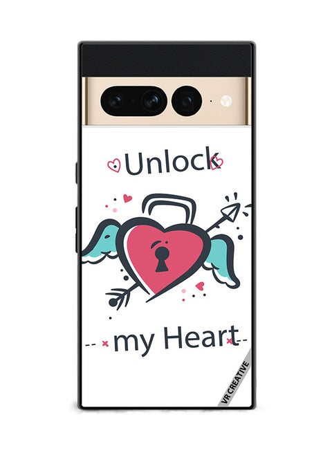 Protective Case Cover For Google Pixel 7 Pro Unlock My Heart Design Multicolour