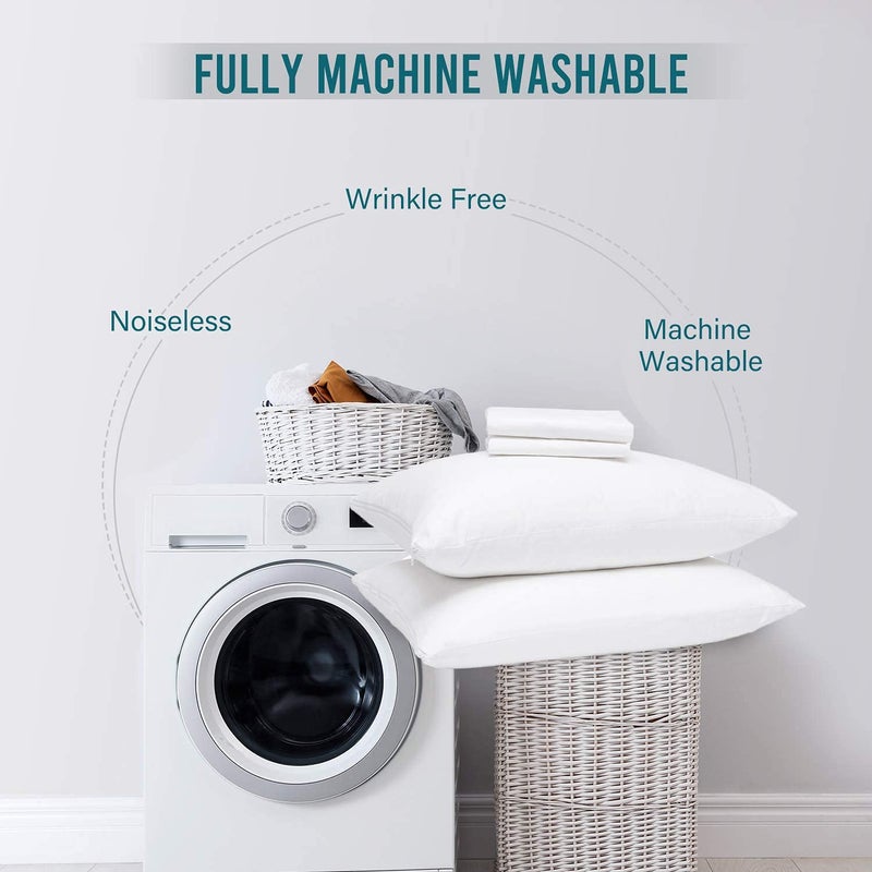 MICROPUFF حماة وسادة حجم Micropuff King مع سوستة - 4 عبوات - غطاء وسادة ناعم وذات خالص. وسادة تحمي من بقع الانسكابات والعرق.  - Image 5