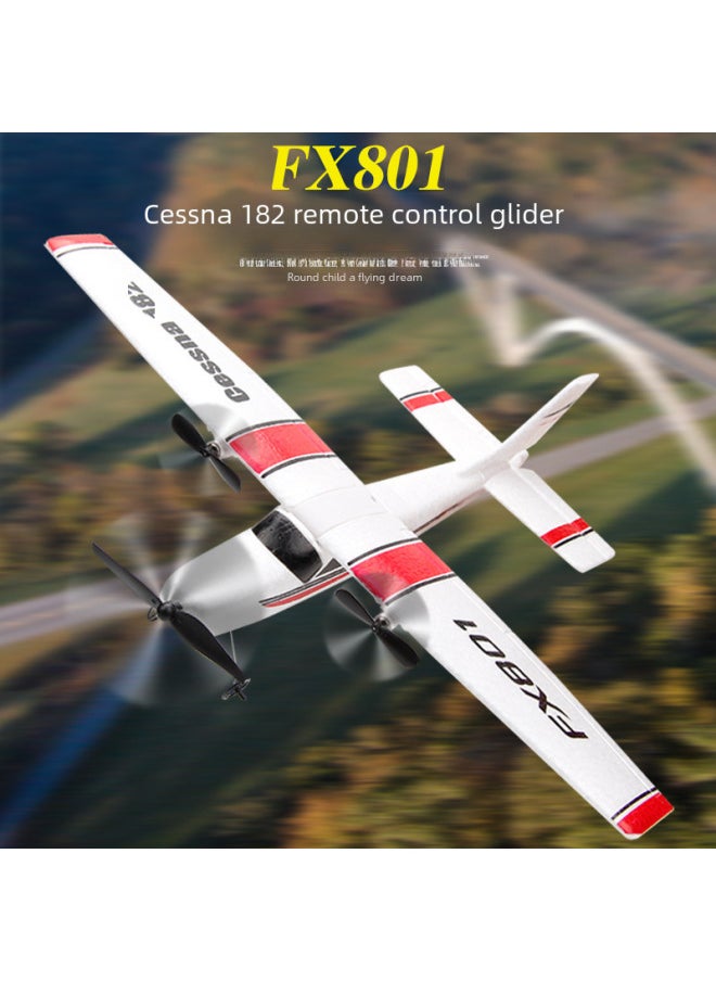 null - Fx801 Sesna Remote Control Airplane Fixed Wing Model Foam Glider Children's Toy Sailplane Easy To Assemble Durable Outdoor Play-Color:300 MA Lithium Battery 1 Piece - Image 1