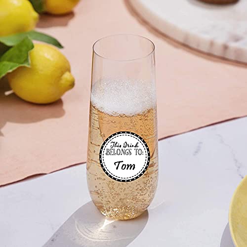 Remarkable Drink Markers This Drink Belongs to Stickers, 2 inch Round Shaped Blank Drink Labels Cup Labels for Drink Party, Wedding, Bridal Shower, Birthday Party Supplies,Cup Marker Sticker(500 Pcs) - Image 3