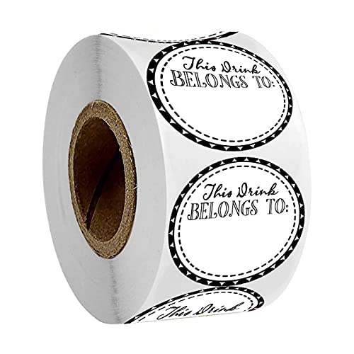 Remarkable Drink Markers This Drink Belongs to Stickers, 2 inch Round Shaped Blank Drink Labels Cup Labels for Drink Party, Wedding, Bridal Shower, Birthday Party Supplies,Cup Marker Sticker(500 Pcs) - Image 1