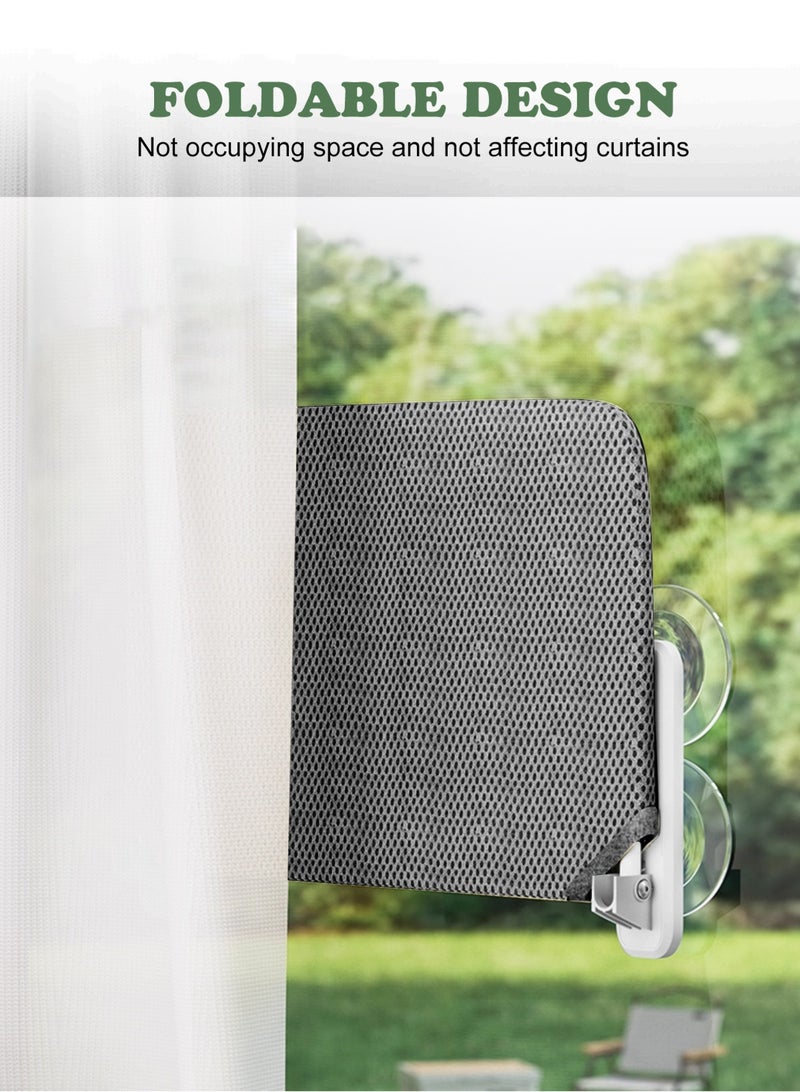 أوربازار أرجوحة قطط قابلة للطي للنافذة - لاسلكية، سرير مبطن مدمج قابل للغسل في الغسالة، إطار معدني قوي - مجثم نافذة للقطط الكبيرة والقطط الصغيرة (لعبة عصا قطط إضافية) - Image 5