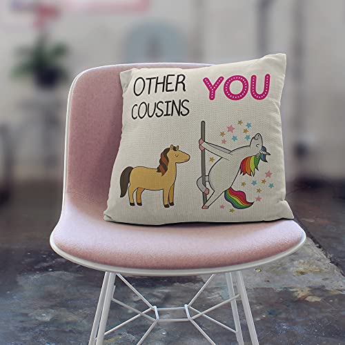 M-Qizi Cousin Gifts Pillow Covers, Best Cousin Gifts, 18x18 Inch Funny Cousin Pillow Covers, Gifts for Cousins Female, Cousin Gifts for Women Cousins Make The Best Friends - Image 3