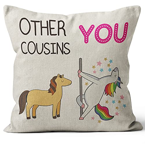 M-Qizi Cousin Gifts Pillow Covers, Best Cousin Gifts, 18x18 Inch Funny Cousin Pillow Covers, Gifts for Cousins Female, Cousin Gifts for Women Cousins Make The Best Friends - Image 5