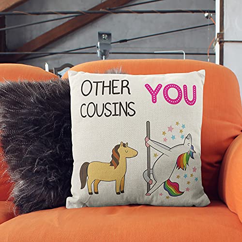 M-Qizi Cousin Gifts Pillow Covers, Best Cousin Gifts, 18x18 Inch Funny Cousin Pillow Covers, Gifts for Cousins Female, Cousin Gifts for Women Cousins Make The Best Friends - Image 2