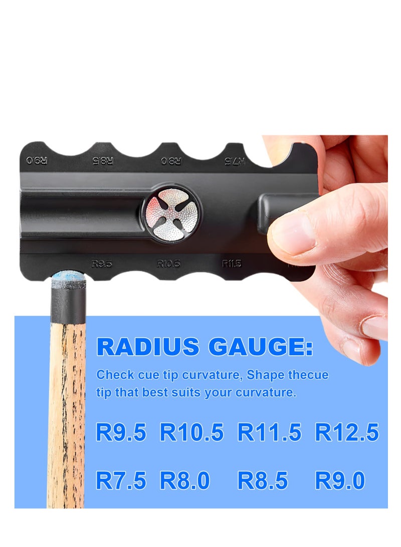 SOLARAE 5 in 1 Cue Tip Shaper, Snooker Cue Tip Shaper, Pool Cue Tips Trimmer Burnisher Tool for Rapid Repair, Durable Plastic Stainless Steel Construction, Essential Snooker Accessories for Pool Table Games - Image 4