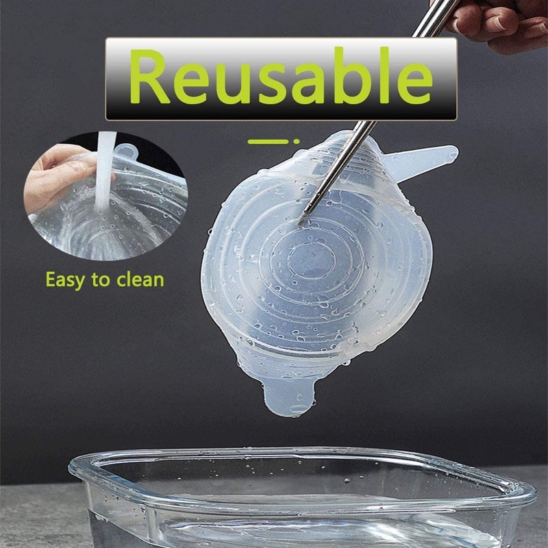 MALL SKY MALL Silicone Stretch Lids 12 Pack Include 2Pcs XXL Size up to 9.8'' Diameter, Reusable Durable Food Storage Covers for Bowl, 7 Different Sizes to Meet Most Containers, Dishwasher & Freezer Safe - Image 2