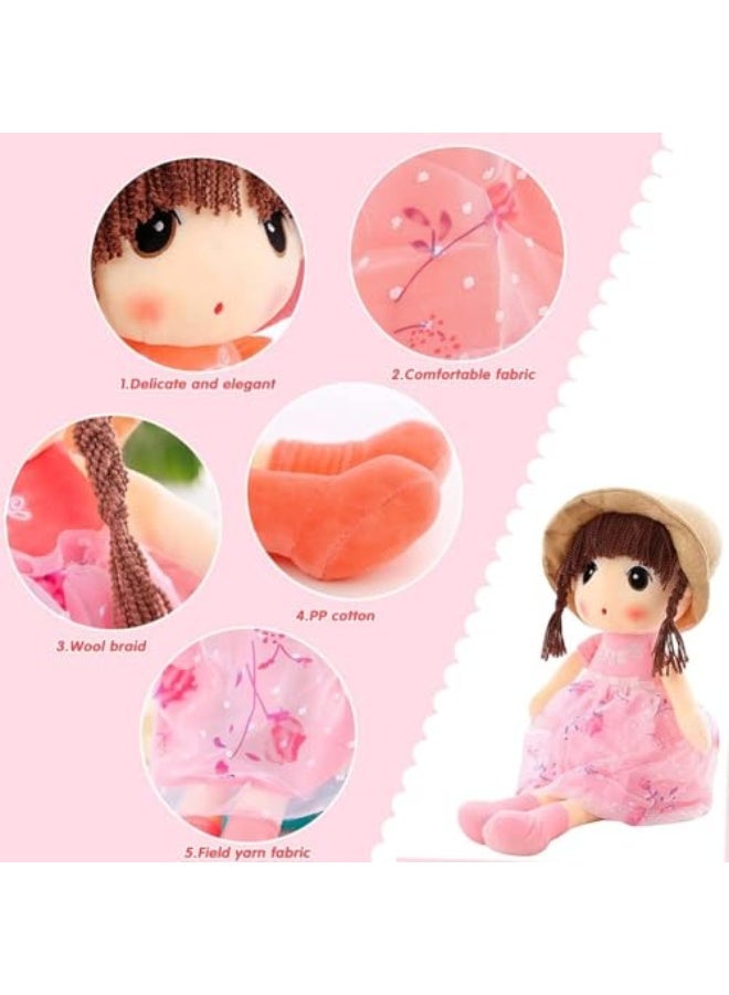 Sweetheart Soft Baby Doll Girl, Plush Stuffed Toy with Hat Skirt Plush Toy Baby Girls Sleeping Partner Doll Birthday Gift, 45cm  - Image 4