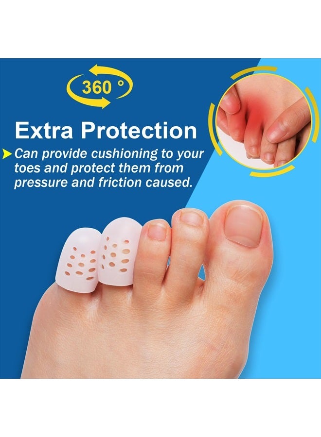 Pnrskter Pinky Toe Protector, (20pcs) Breathable Toe Cap, Gel Toe Sleeve,Toe Covers Great for Blisters, Corns, Hammer Toes, Toenails Loss (Aloe Vera Extract Infused Silicone Materials)  - Image 3