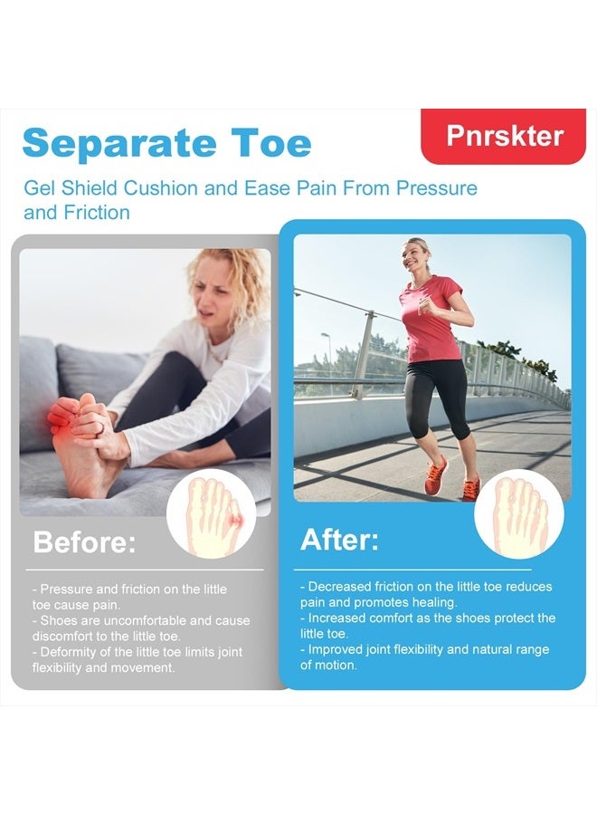 Pnrskter Pinky Toe Protector, (20pcs) Breathable Toe Cap, Gel Toe Sleeve,Toe Covers Great for Blisters, Corns, Hammer Toes, Toenails Loss (Aloe Vera Extract Infused Silicone Materials)  - Image 4