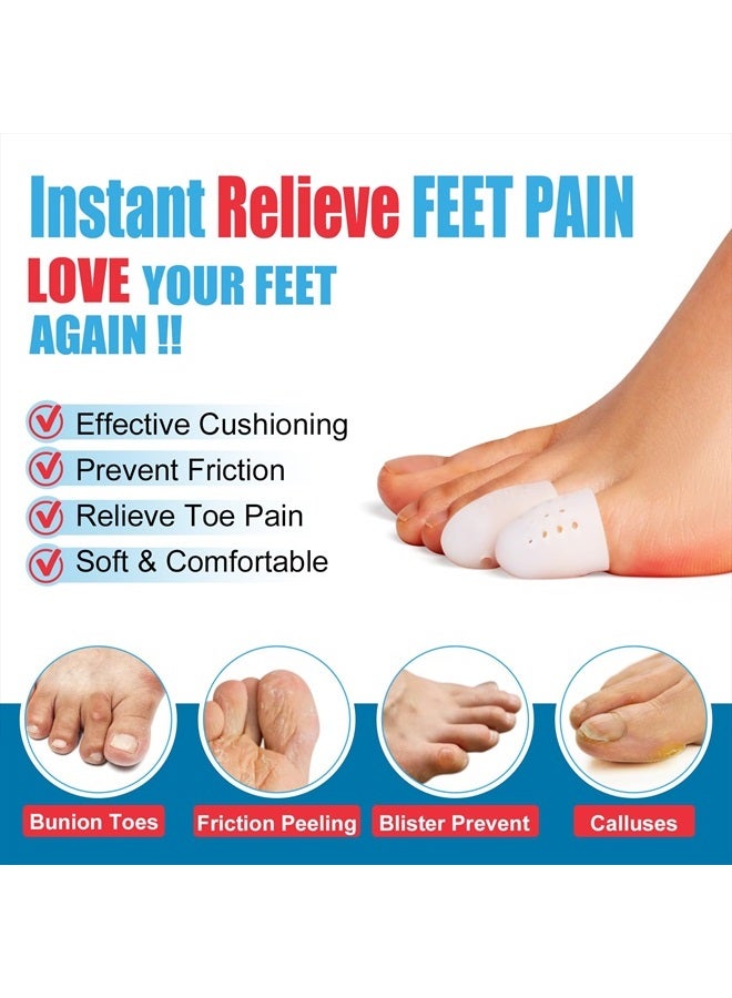 Pnrskter Pinky Toe Protector, (20pcs) Breathable Toe Cap, Gel Toe Sleeve,Toe Covers Great for Blisters, Corns, Hammer Toes, Toenails Loss (Aloe Vera Extract Infused Silicone Materials)  - Image 2